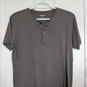 Bonobos Superfine Short Sleeve Henley | dark gray | S slim